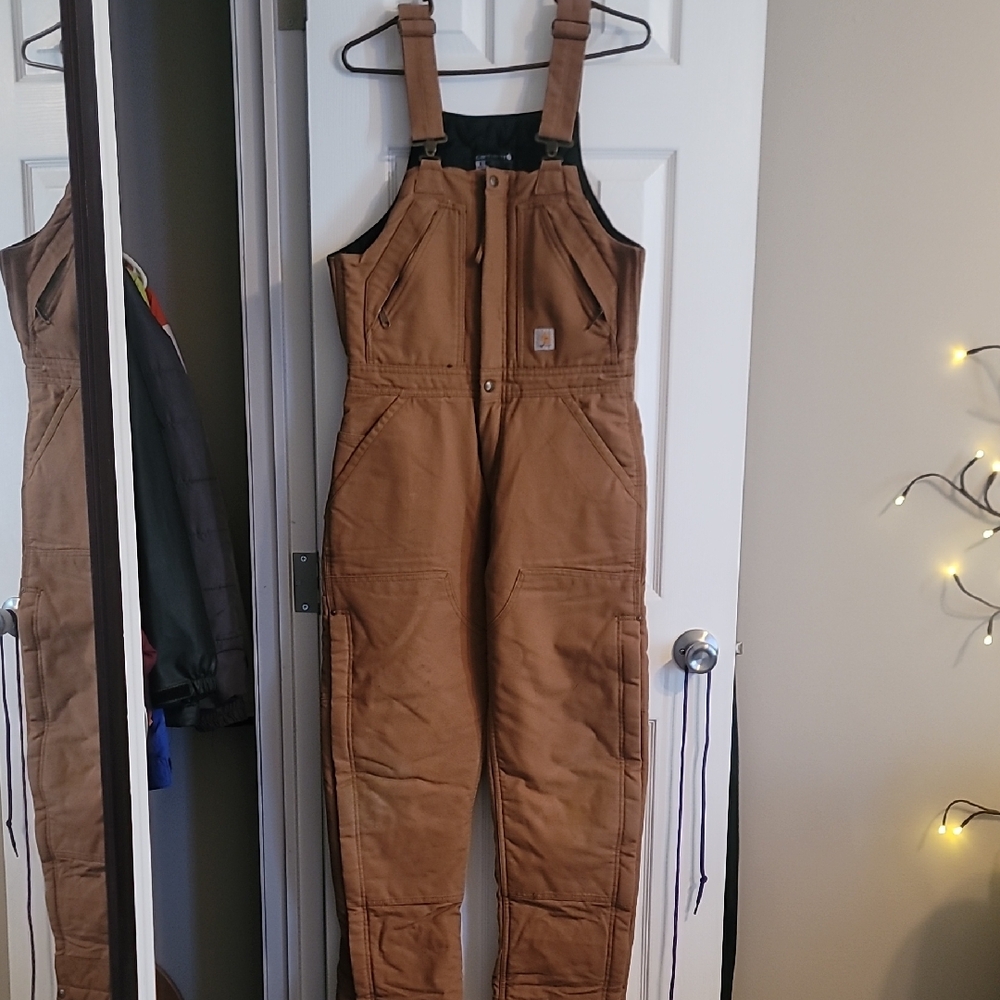 Carhartt Loose Fit Washed Duck Insulated Biberall- Small